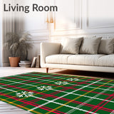 Festive Snowflake Plaid Holiday Path Decorator(Green)