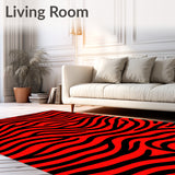 Abstract Animal Inspired Tiger Stripe Interlocking Motif(Red)