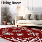 Frosty Winter Wonderland Floor with Cascading Ice Crystal Motifs(Red)
