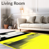 Beware Crazy Dogs Rug Funny Energetic Barking Dog Illustration(Black)