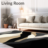 Black and Beige Abstract for Indoor Patios(Beige)