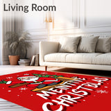 Festive Jolly Santa Beside Fireplace Holiday(Red)