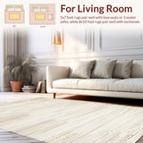 Natural Woven Runner with Abstract Design(Beige)