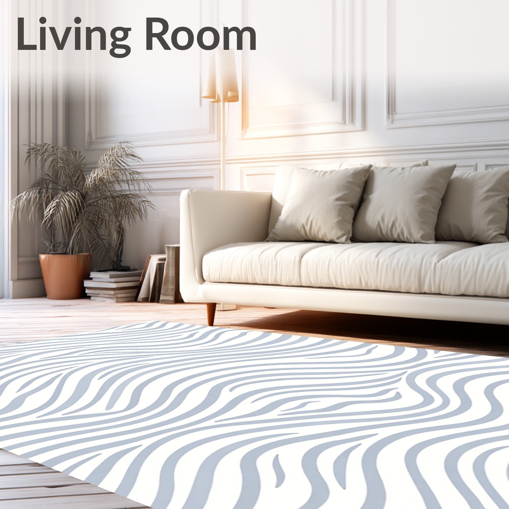 Modern Ripple Wave Design Featuring Delicate Flowing Lines (White) - ODIKA