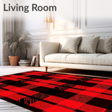 Yuletide Plaid Entrance Merry Striped Accent(Red)