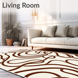 Luxurious Shearling Inspired Design Featuring Smooth Swirls and Subtle Waves(Brown)