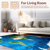 Chic Abstract World Map Aesthetic(Blue)