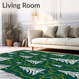 Wispy Conifer Motif Floor Absorbent Accent(Green)