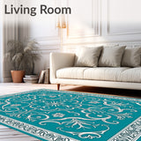 Scrollwork with Delicate Vine Flourishes (Teal) - ODIKA