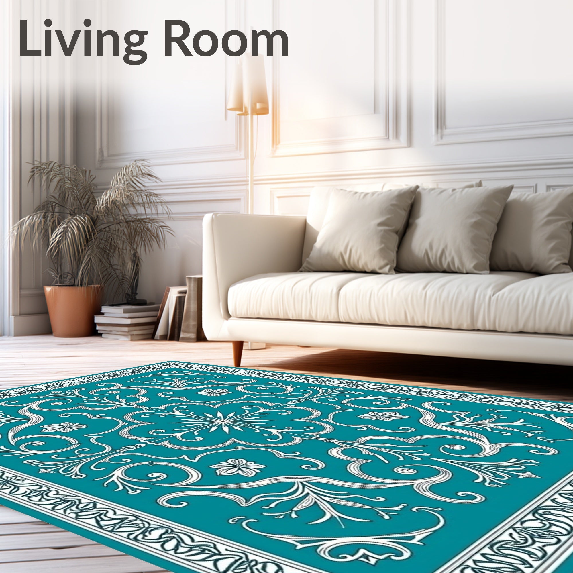 Scrollwork with Delicate Vine Flourishes (Teal) - ODIKA
