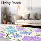 Whimsical Winter Blossom Motif with Stylized Snowflake(Purple)