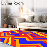 Chevron Zigzag Contemporary Accent Decorative Floor Covering(Red)
