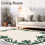 Distressed Arabesque Scroll Design Anti Slip(Green)