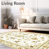 Artistic Abstract Floral Area With Elegant Beige And Ivory Design(Beige)