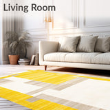 Sunrise Haze Collection Mellow Yellow & Sandstone Abstract(Yellow)
