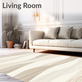 Coastal Calm Area Beige Beachy Design(Beige)