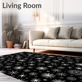 Festive Holiday Burst Design Decorative Floor Covering(Black)
