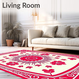 Vintage Medallion Tapestry Sunburst Floral Motif Artisan(Red)