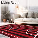 Soccer Pitch Goals Lines Center Circle(Red)