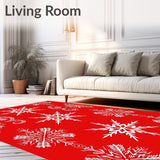 Elegant Frosty Crystal Celebration Seasonal Decorative Tapestry(Red)