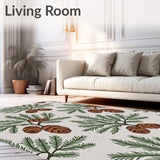 Pine Cone Forest Branch Welcome with Evergreen Needle(Brown)