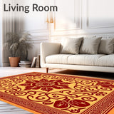 Luxurious Medallion Plush Trellis Swirl Elegant (Orange)