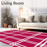 Rustic Holiday Tartan Design with Crisp Crosshatch and Layered Squares(Red)
