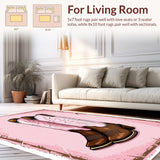 Ultra Soft Area Rug, Non Slip, Stain Resistant, Washable Area Rugs for Living Room, Bedroom, Western Pink Bathroom Non-Slip Mat(Pink)