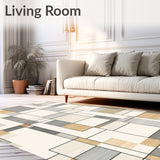 Urban Grid Beige Area Geometric Abstract(Beige)