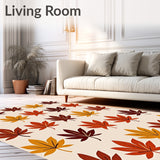 Abstract Maple Leaves Scattered Across Textured Background(Orange)