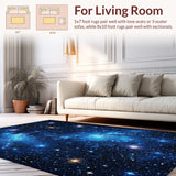Ultra Soft Area Rug, Non Slip, Stain Resistant, Washable Area Rugs for Living Room, Bedroom, Outer Space Playroom Plush Area Rug(Blue)