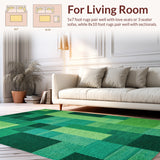 Ultra Soft Area Rug, Non Slip, Stain Resistant, Washable Area Rugs for Living Room, Bedroom, 3D Race Car Playmat(Green)