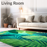 Vibrant Tropical Leaf Design Area with Relaxed Aesthetic(Blue)
