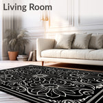 Moody Jungle Lotus and Mushroom Art Nouveau Flora (Black) - ODIKA