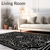 Moody Jungle Lotus and Mushroom Art Nouveau Flora (Black) - ODIKA