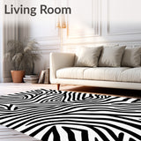 Classic Zebra Inspired Monochrome Handwoven Farmhouse Entrance(Black)