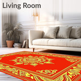 Boho Luxe with Swirling Baroque and Ornate Borders(Red)