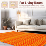 Ultra Soft Area Rug, Non Slip, Stain Resistant, Washable Area Rugs for Living Room, Bedroom, Exotic Spiritual Non-Slip Yoga Rug(Orange)