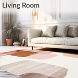 Blush and Taupe Modern Abstract With Irregular Brushstroke Motifs(Beige)
