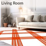 Autumnal Tartan Showcasing Interlocking Bold Stripes and Seasonal Plaids(Orange)