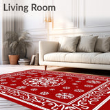 Festive Snowflake Medallion with Gold Accents and Elegant Swirls(Red)