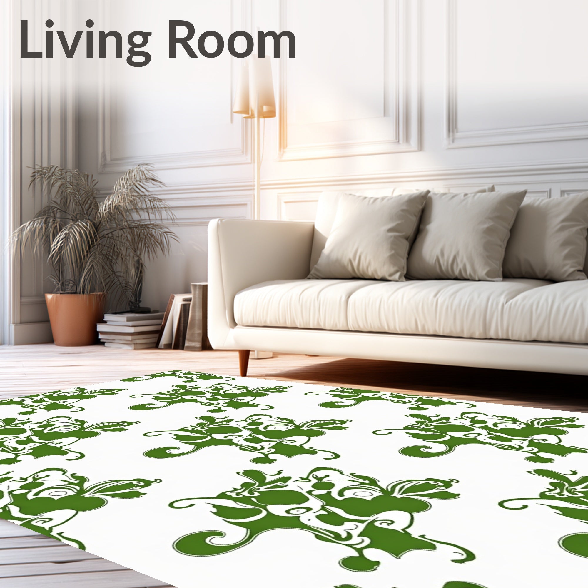 Timeless Botanical Damask Revival Distressed (Green) - ODIKA