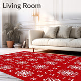 Festive Snowflake Holiday Accent Throw Print(Red)