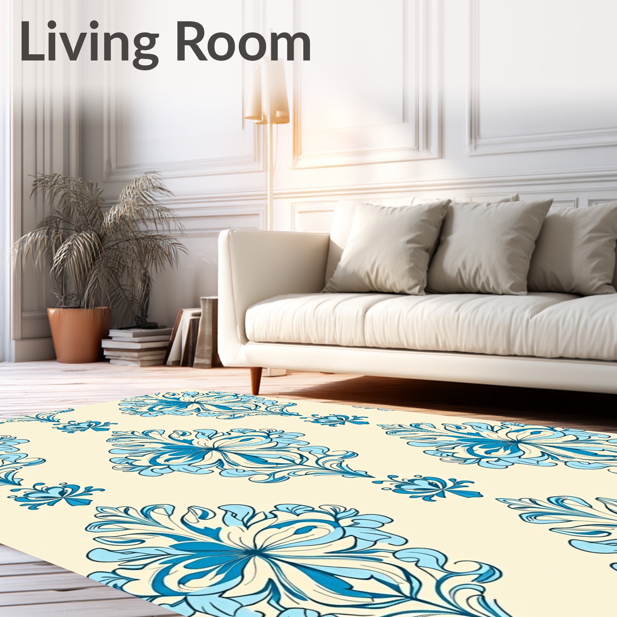 Enchanting Heirloom Damask Blossom Tapestry (Beige) - ODIKA