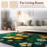 Ultra Soft Area Rug, Non Slip, Stain Resistant, Washable Area Rugs for Living Room, Bedroom, Whimsical Butterfly Dark Green Playroom Carpet(Blue)