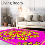 Sunburst with Intricate Floral Motifs Decorative(Pink)