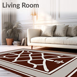 Refined Perimeter Accent Symmetrical Trellis Layout(Brown)