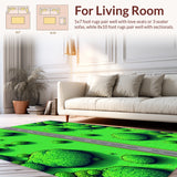 Ultra Soft Area Rug, Non Slip, Stain Resistant, Washable Area Rugs for Living Room, Bedroom, Traffic Road Play Mat(Green)