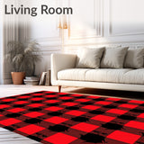 Highland Grid Festive Autumn Harvest Plaid Entrance Cover(Red)
