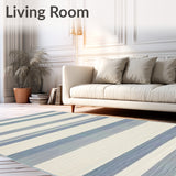 Coastal Charm Striped Area for Indoor Living Spaces(Beige)